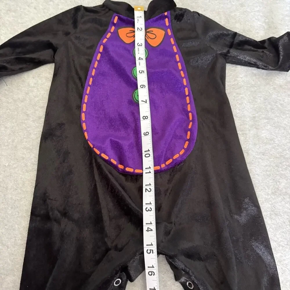 Baby Bat Halloween Costume Infant XS 0–6 Months Black Purple Jumpsuit Hood
